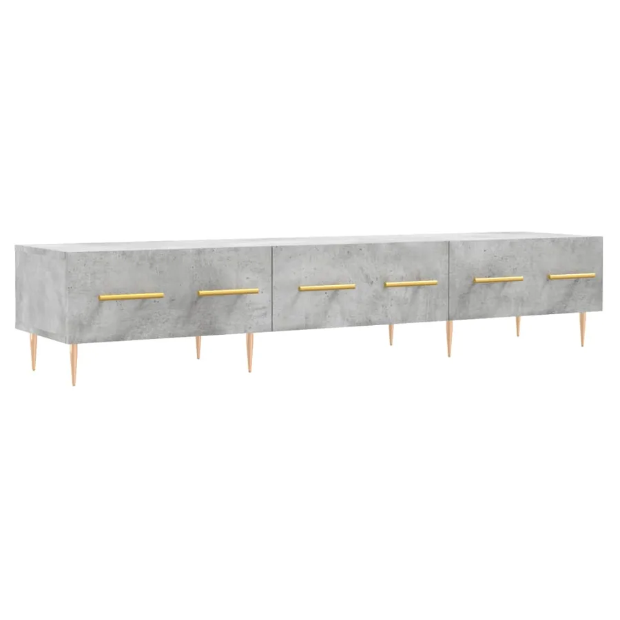 Meuble TV gris béton 150x36x30 cm bois d'ingénierie - 2