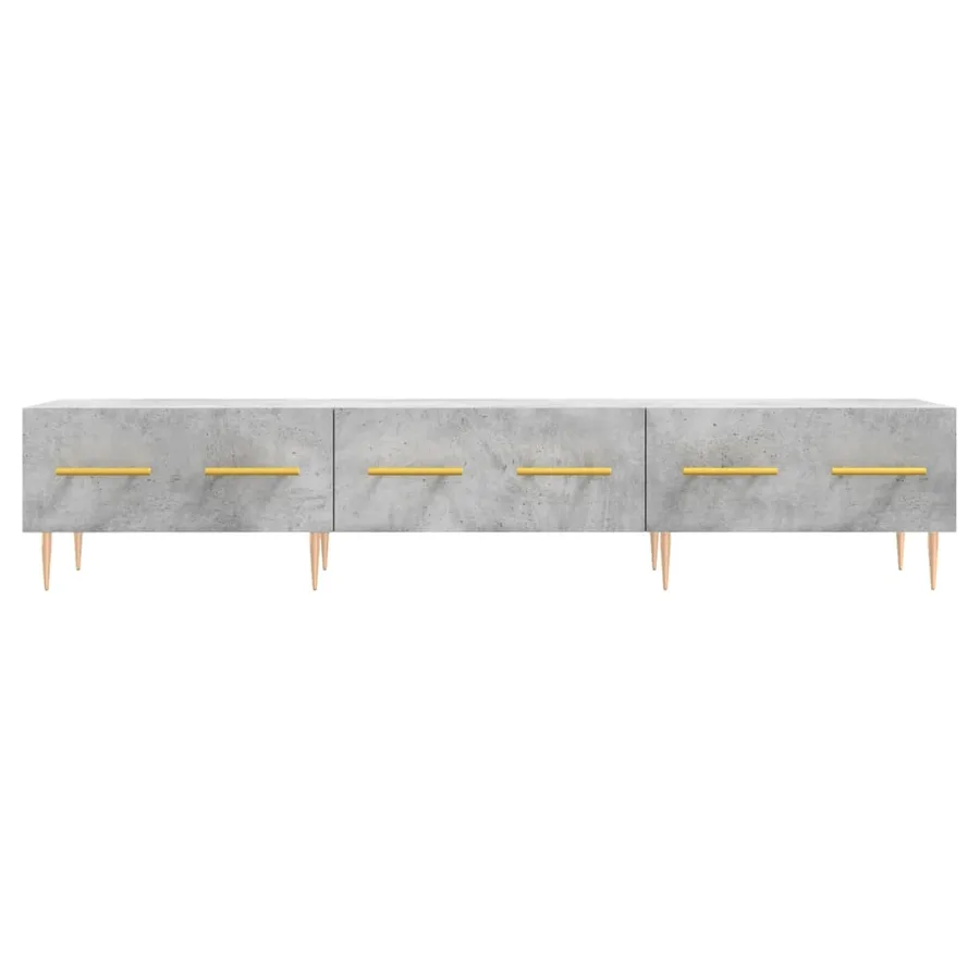 Meuble TV gris béton 150x36x30 cm bois d'ingénierie - 5