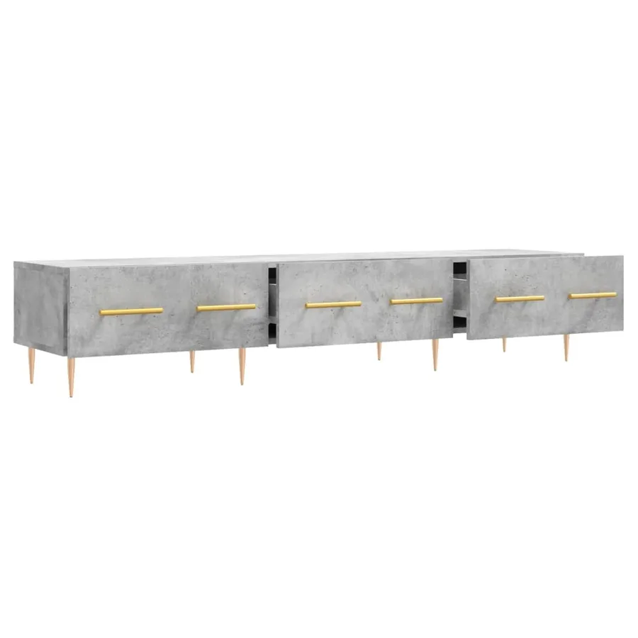Meuble TV gris béton 150x36x30 cm bois d'ingénierie - 6