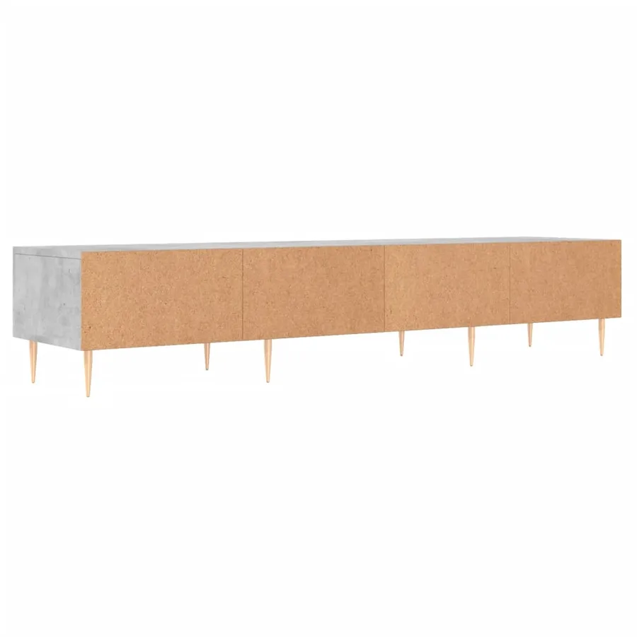 Meuble TV gris béton 150x36x30 cm bois d'ingénierie - 8
