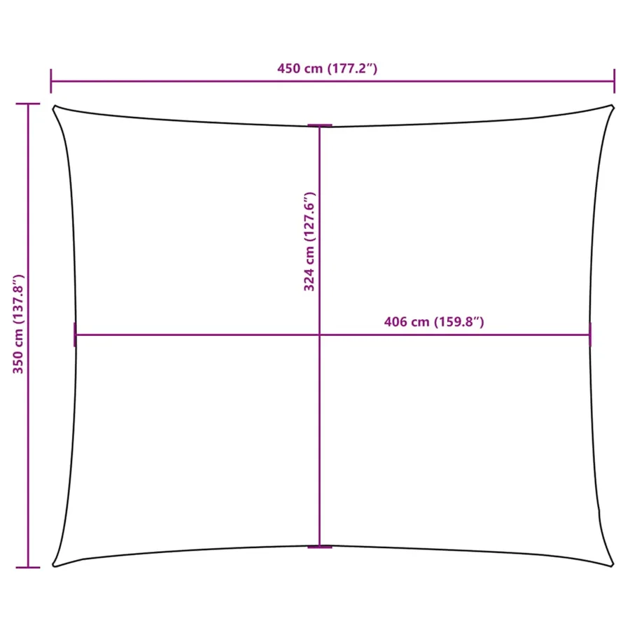 Voile de parasol tissu oxford rectangulaire 3,5x4,5 m jaune - 10