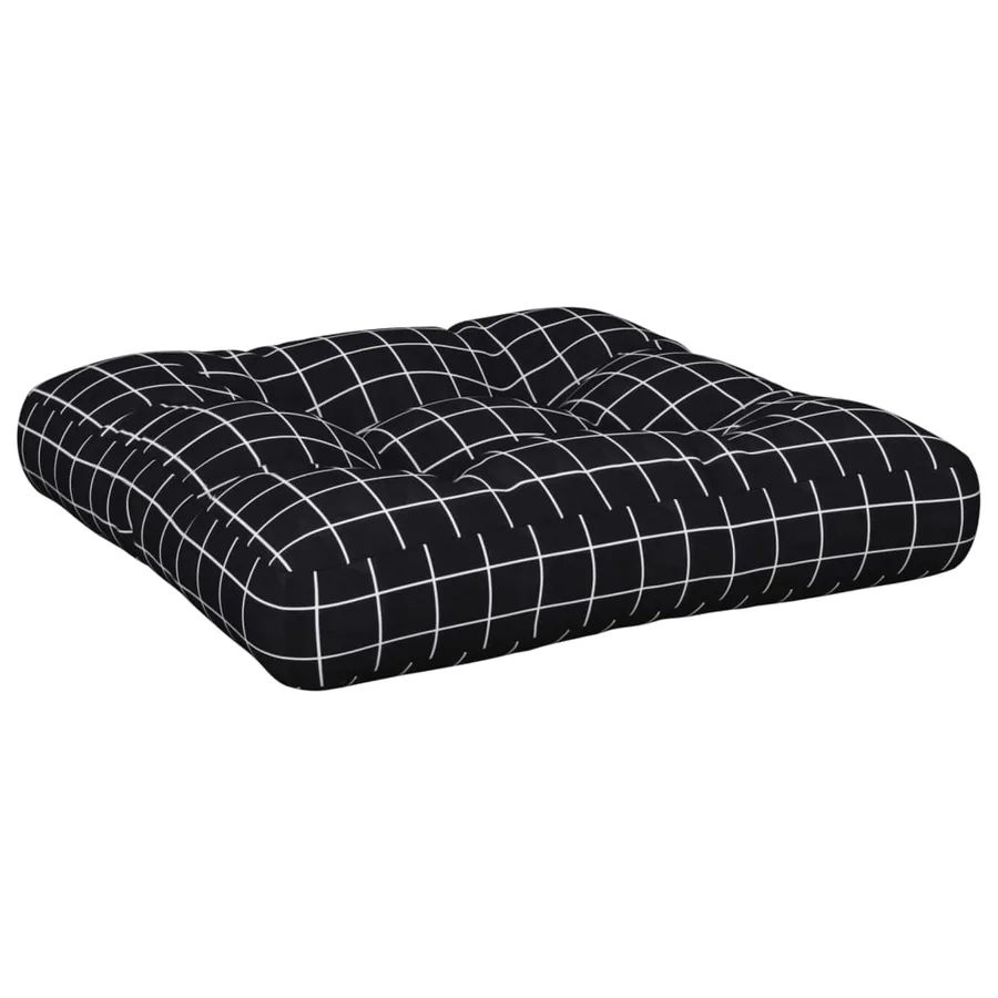 Coussin de palette motif à carreaux noir 58x58x10 cm - 2