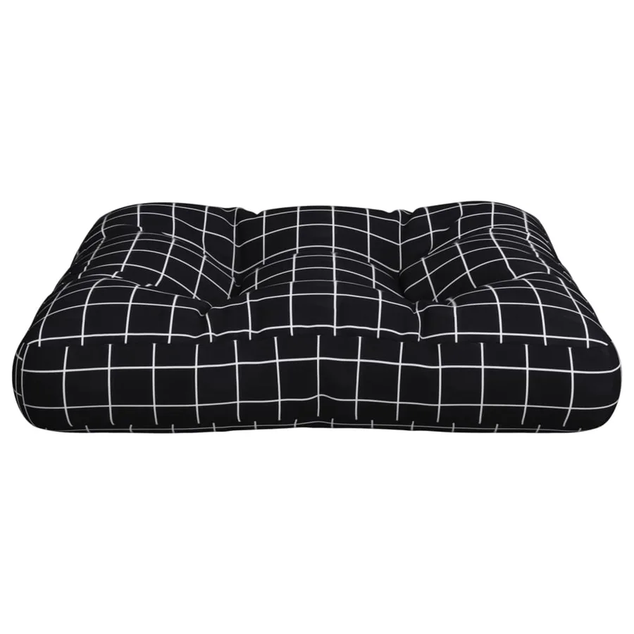 Coussin de palette motif à carreaux noir 58x58x10 cm - 5