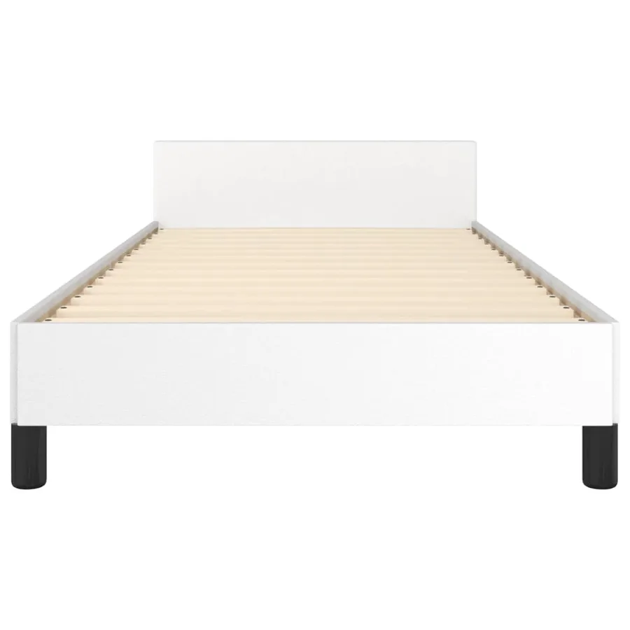 Cadre de lit sans matelas blanc 90x200 cm similicuir - 6