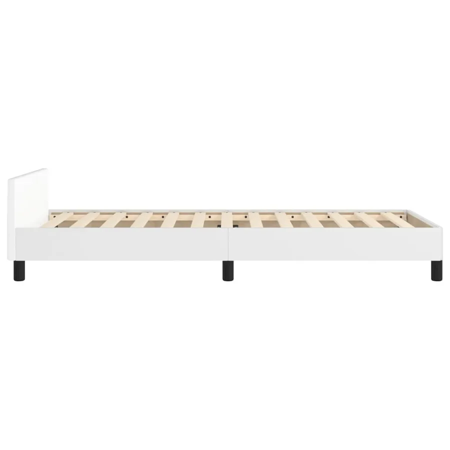 Cadre de lit sans matelas blanc 90x200 cm similicuir - 7