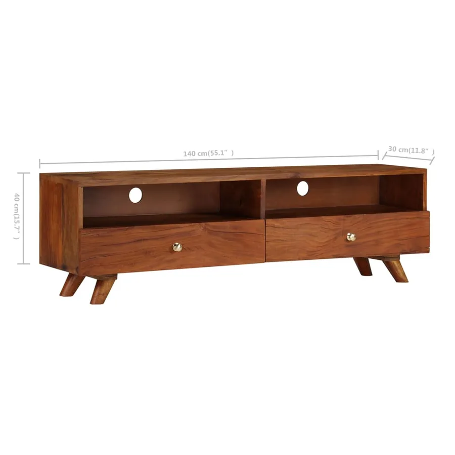 Meuble TV Bois de récupération solide 140x30x40 cm - 7