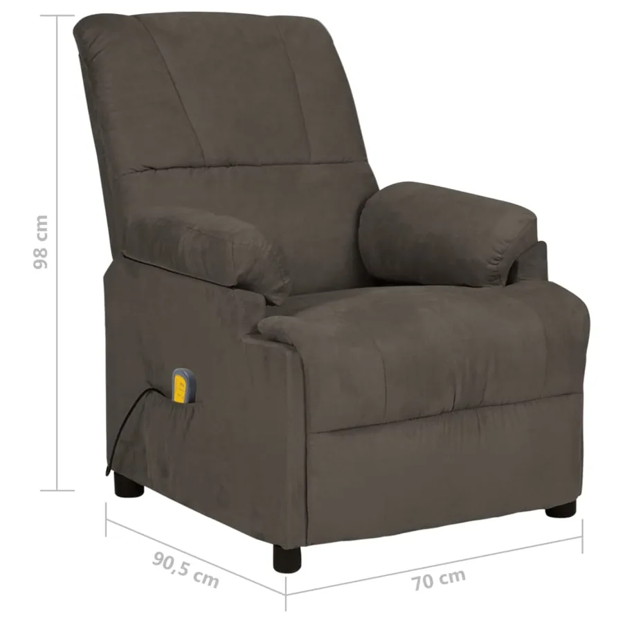 Fauteuil de massage gris foncé tissu microfibre - 8