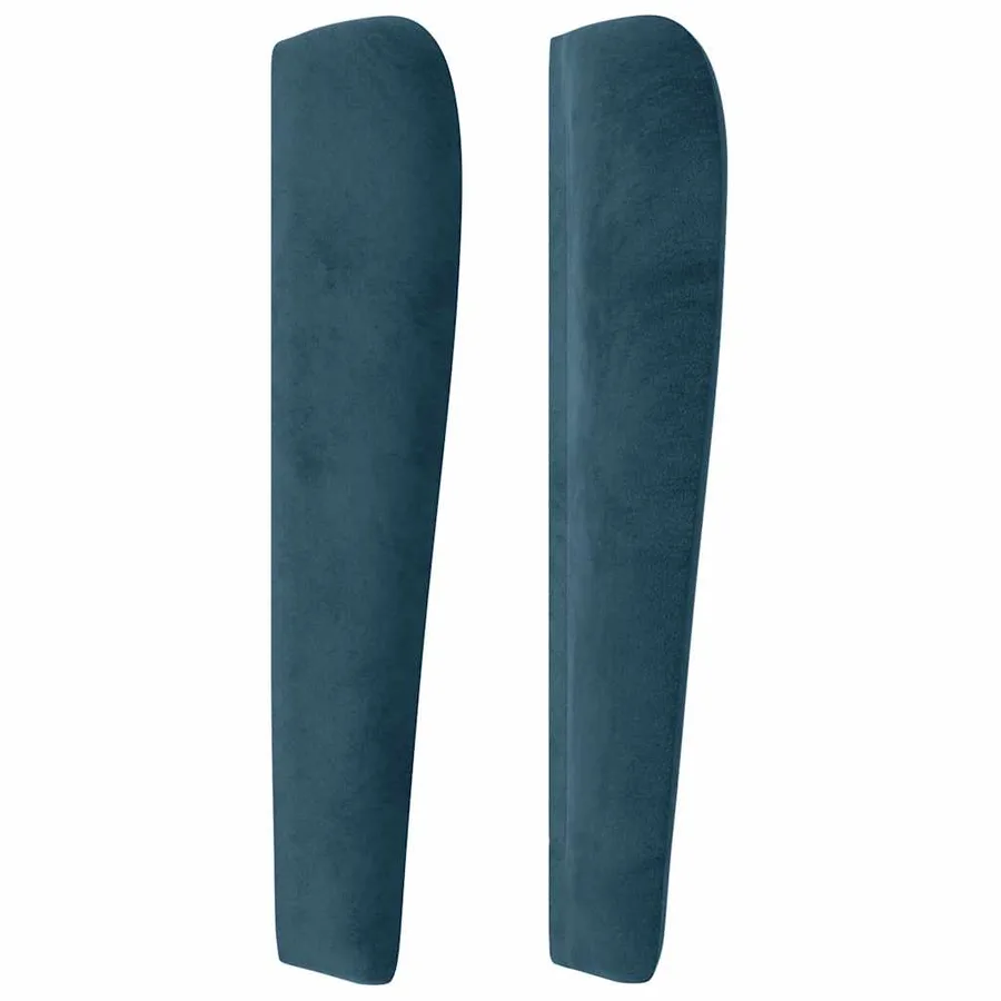 Tête de lit avec oreilles Bleu foncé 103x23x118/128 cm Velours - 4