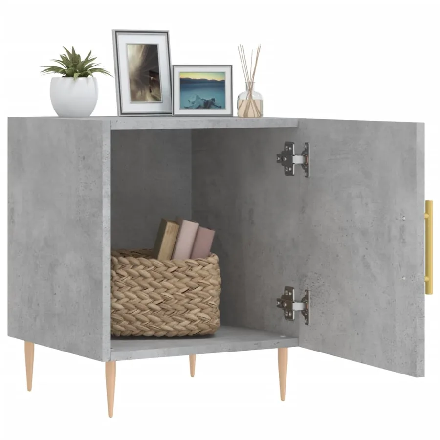 Tables de chevet 2 pcs gris béton 40x40x50 cm bois d’ingénierie - 3