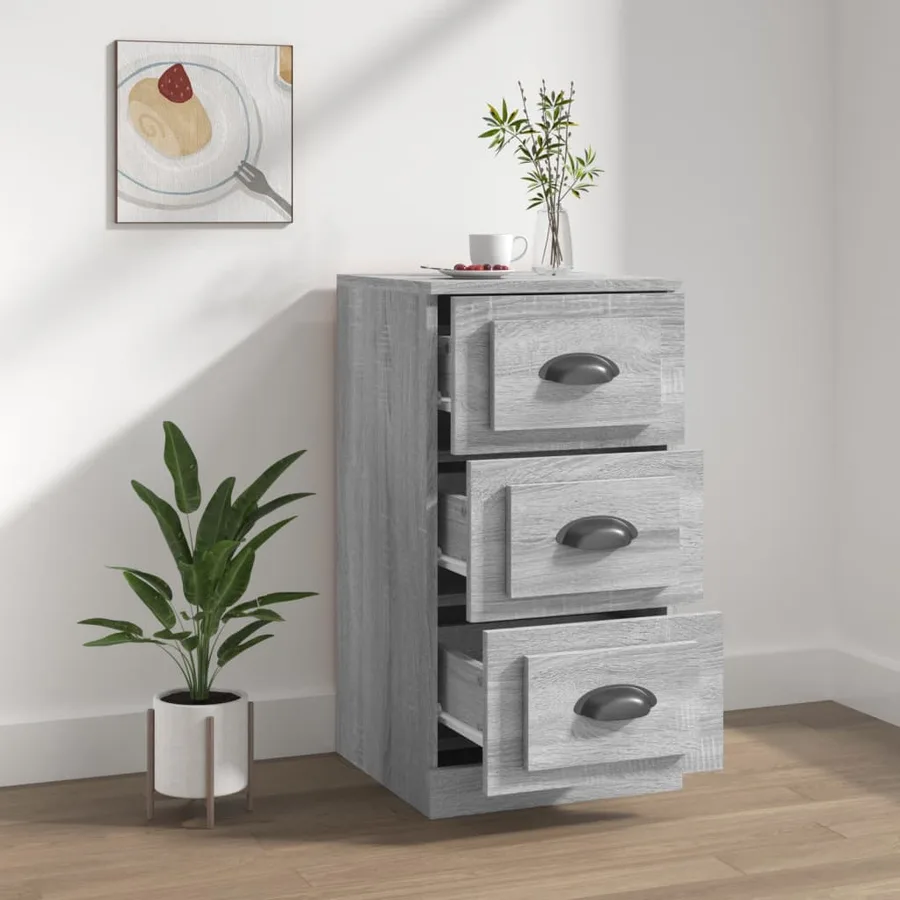 Buffet sonoma gris 36x35,5x67,5 cm bois d'ingénierie - 6