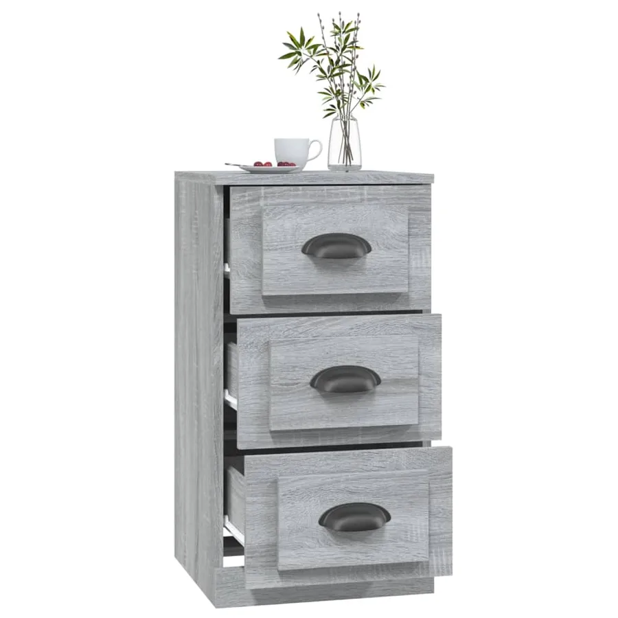 Buffet sonoma gris 36x35,5x67,5 cm bois d'ingénierie - 7