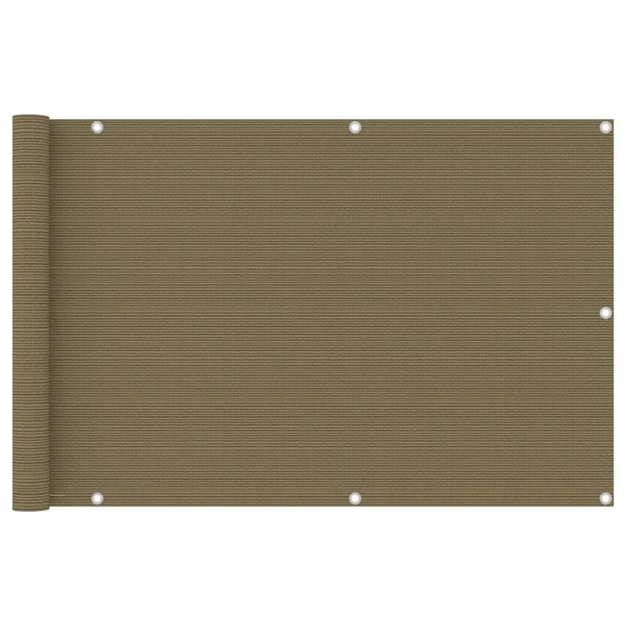 Écran de balcon Taupe 90x600 cm PEHD
