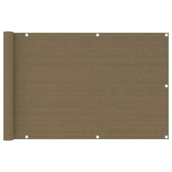 Écran de balcon Taupe 90x600 cm PEHD