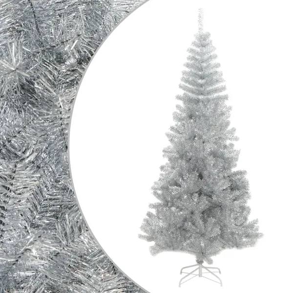 Sapin de Noël artificiel avec support argenté 240 cm PET
