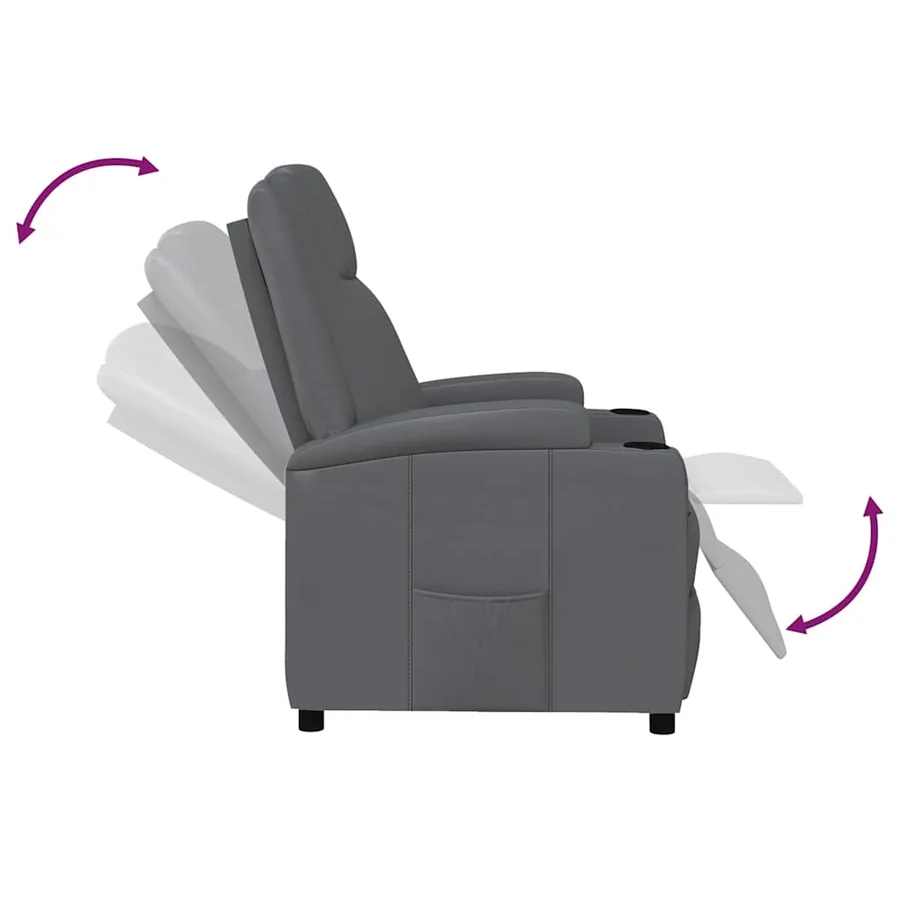 Fauteuil inclinable Gris Similicuir - 6