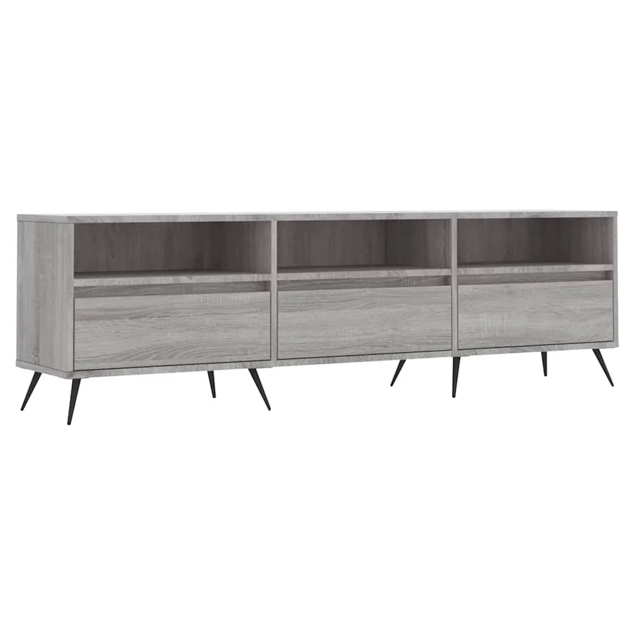 Meuble TV sonoma gris 150x30x44,5 cm bois d'ingénierie - 2