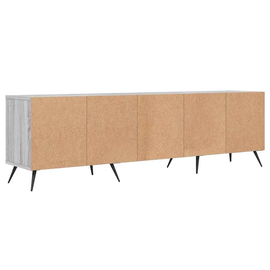 Meuble TV sonoma gris 150x30x44,5 cm bois d'ingénierie - 8