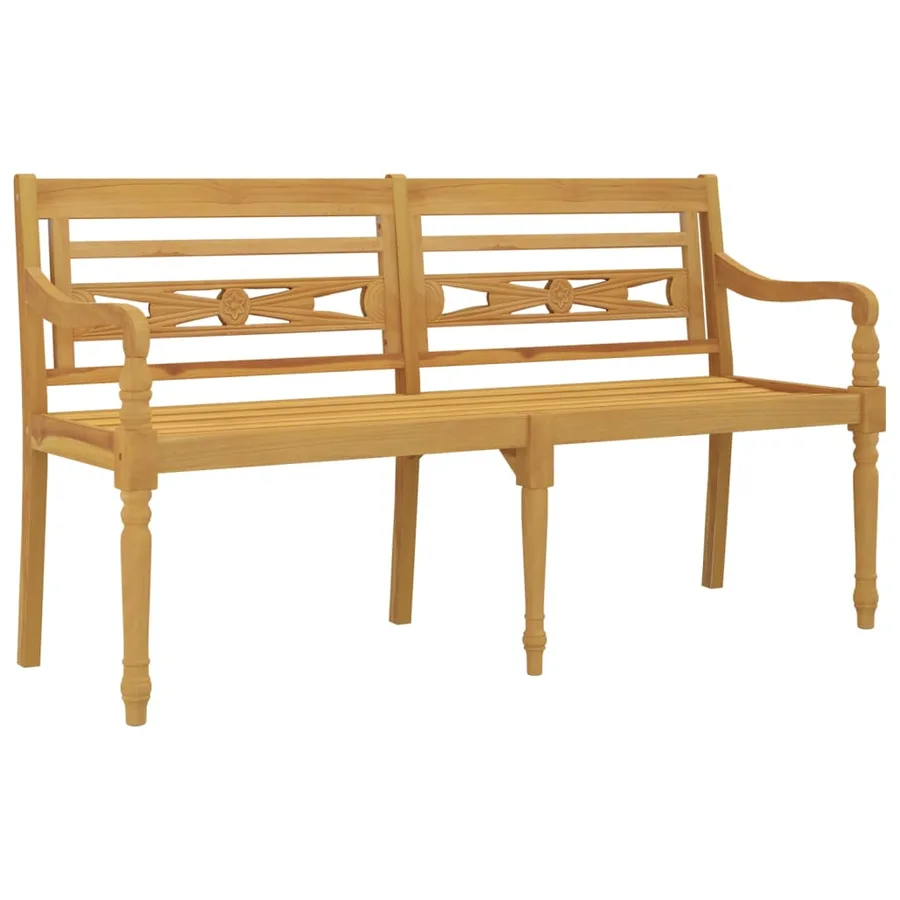 Banc Batavia avec coussin anthracite 150 cm Bois de teck massif - 4