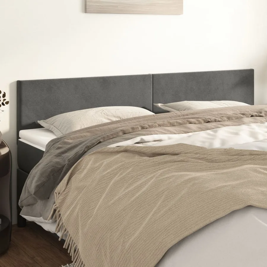 Têtes de lit Gris foncé 160x5x78/88 cm Velours