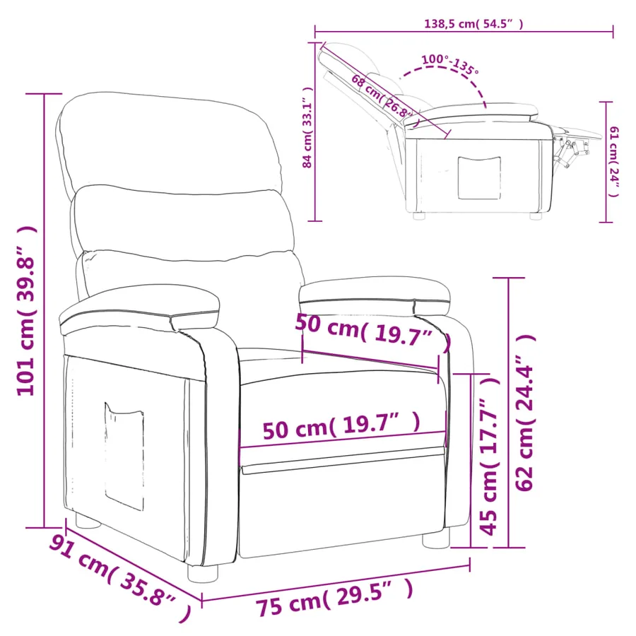 Fauteuil inclinable Gris Similicuir - 9