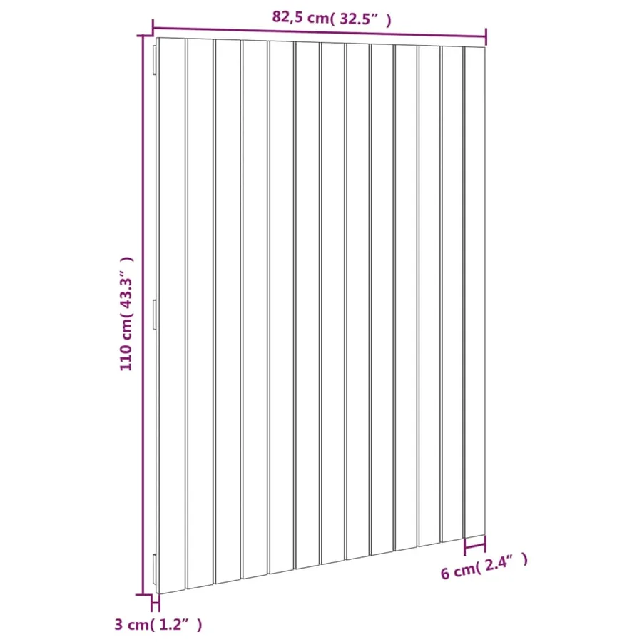 Tête de lit murale Blanc 82,5x3x110 cm Bois massif de pin - 8