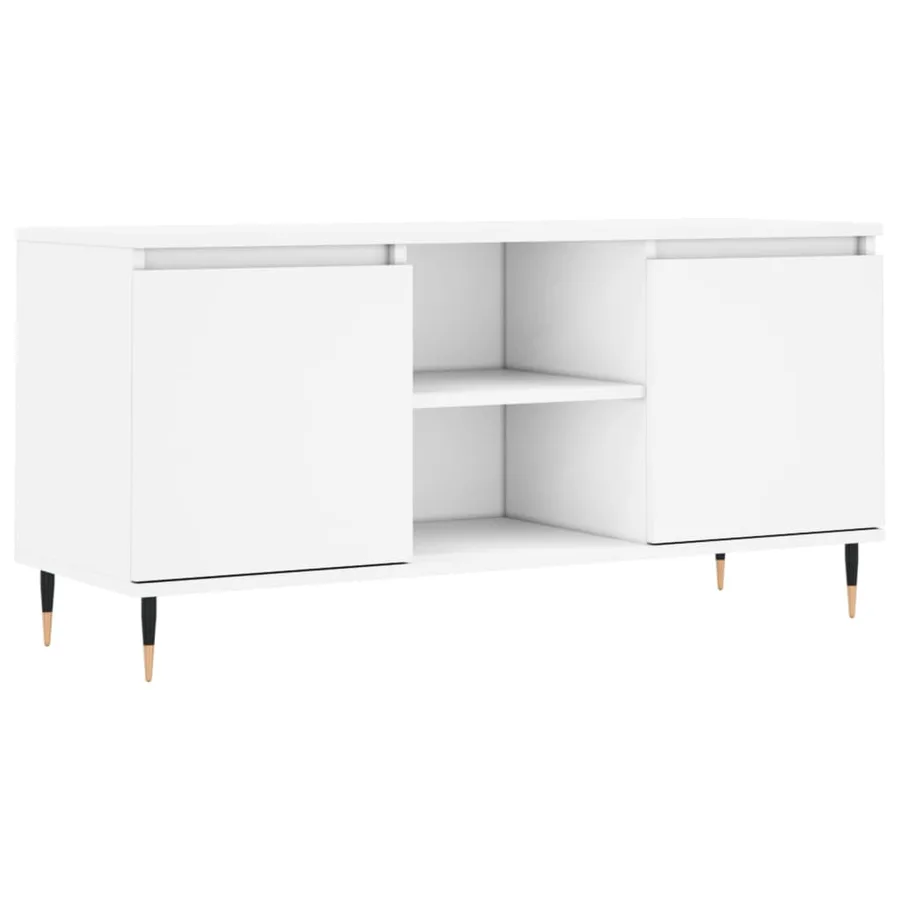 Meuble TV blanc 104x35x50 cm bois d'ingénierie - 2