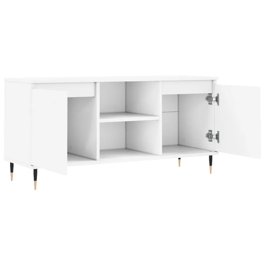 Meuble TV blanc 104x35x50 cm bois d'ingénierie - 6