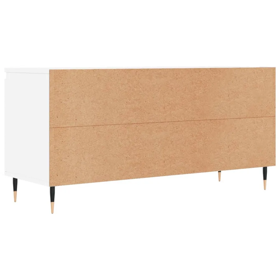 Meuble TV blanc 104x35x50 cm bois d'ingénierie - 8