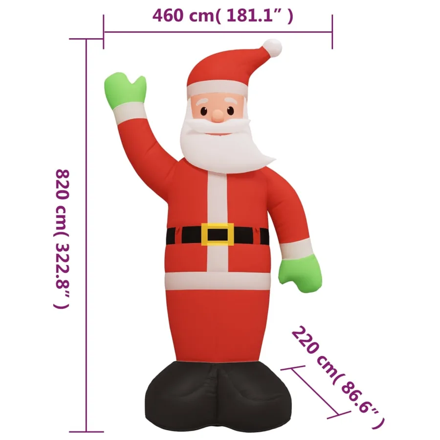 Père Noël gonflable avec LED 820 cm - 12