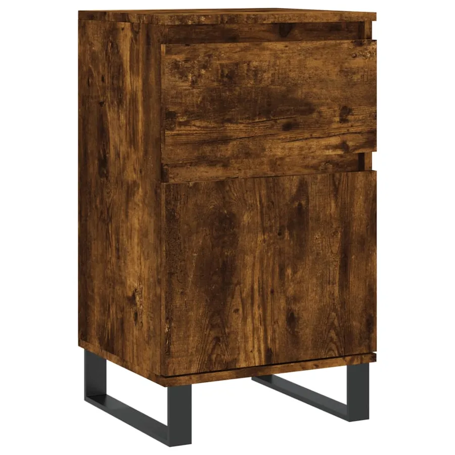 Buffet chêne fumé 40x35x70 cm bois d'ingénierie - 2