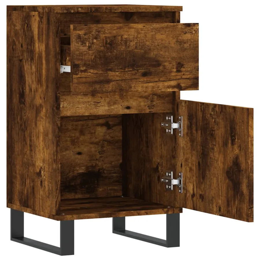 Buffet chêne fumé 40x35x70 cm bois d'ingénierie - 6