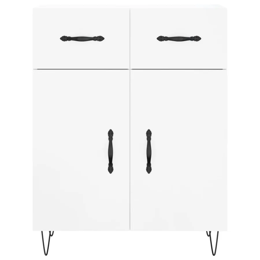 Buffet Blanc brillant 69,5x34x90 cm Bois d'ingénierie - 6