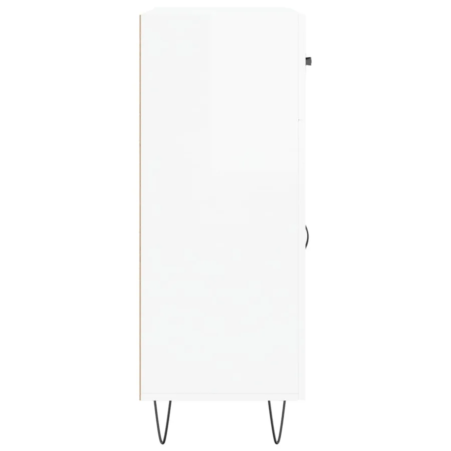 Buffet Blanc brillant 69,5x34x90 cm Bois d'ingénierie - 7