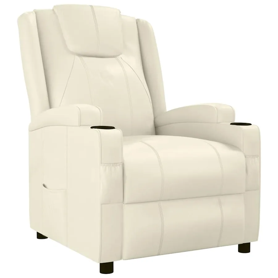 Fauteuil inclinable Blanc crème Similicuir - 2