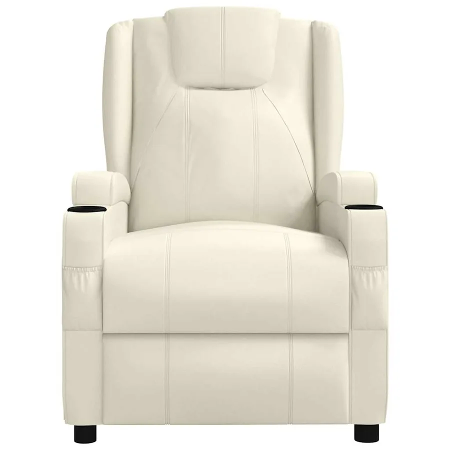 Fauteuil inclinable Blanc crème Similicuir - 3