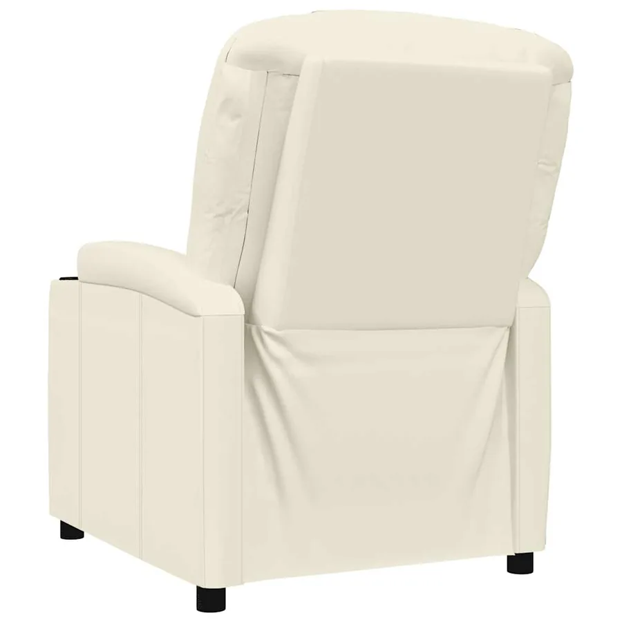 Fauteuil inclinable Blanc crème Similicuir - 5