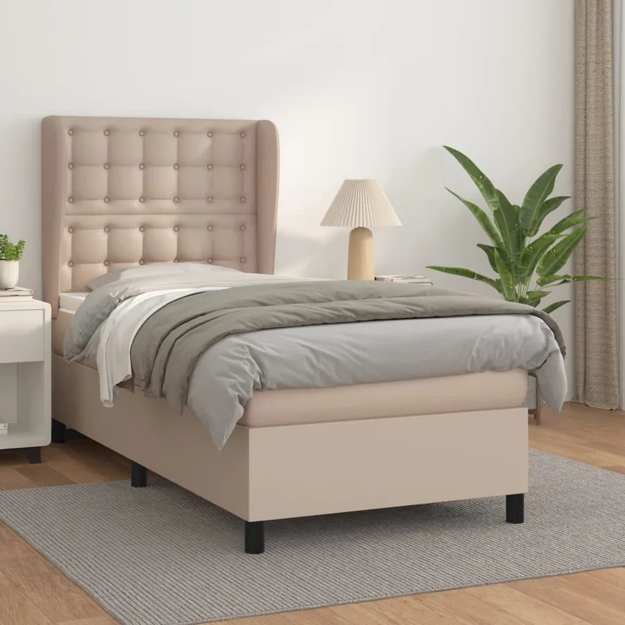 Sommier à lattes de lit avec matelas Cappuccino 80x200 cm