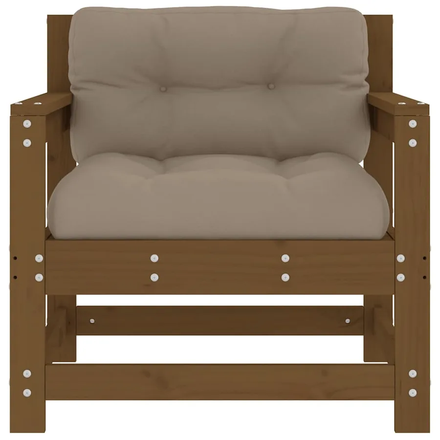 Chaises de jardin avec coussins lot de 2 marron miel - 4