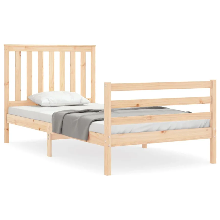 Cadre de lit sans matelas 100x200 cm bois massif - 2
