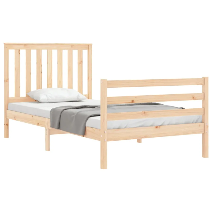 Cadre de lit sans matelas 100x200 cm bois massif - 4