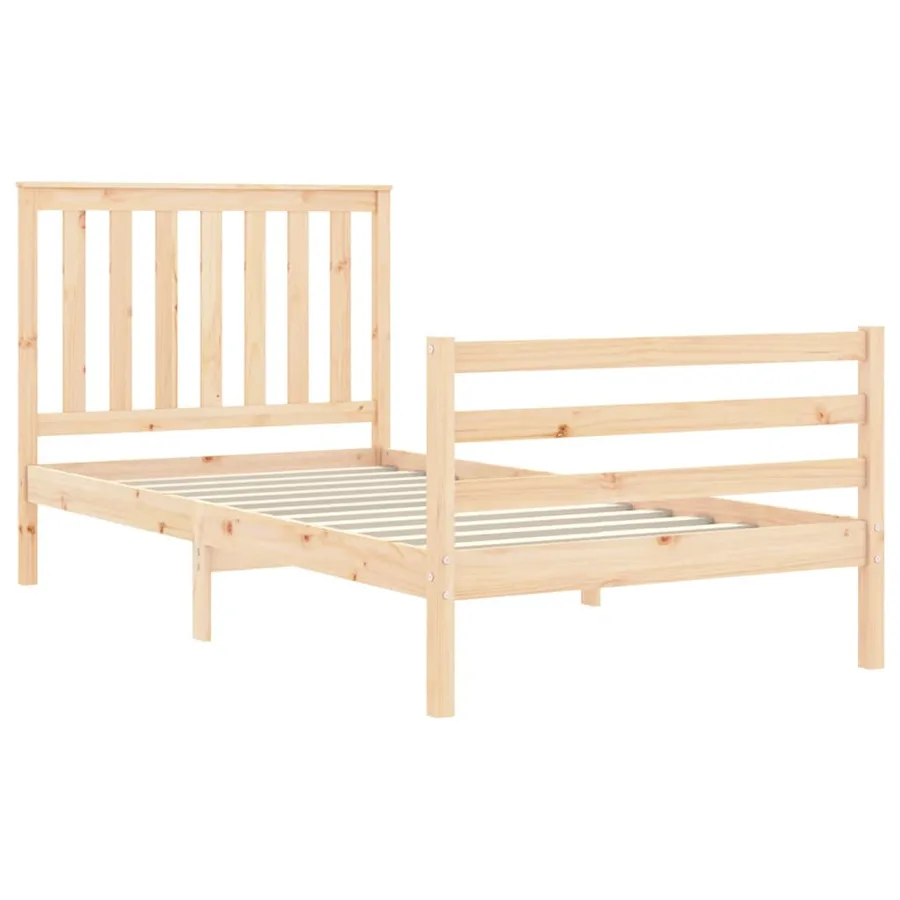 Cadre de lit sans matelas 100x200 cm bois massif - 5
