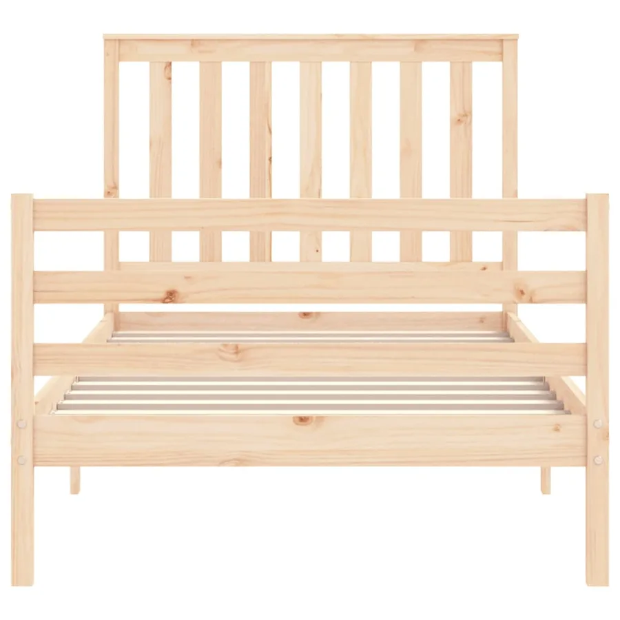 Cadre de lit sans matelas 100x200 cm bois massif - 7