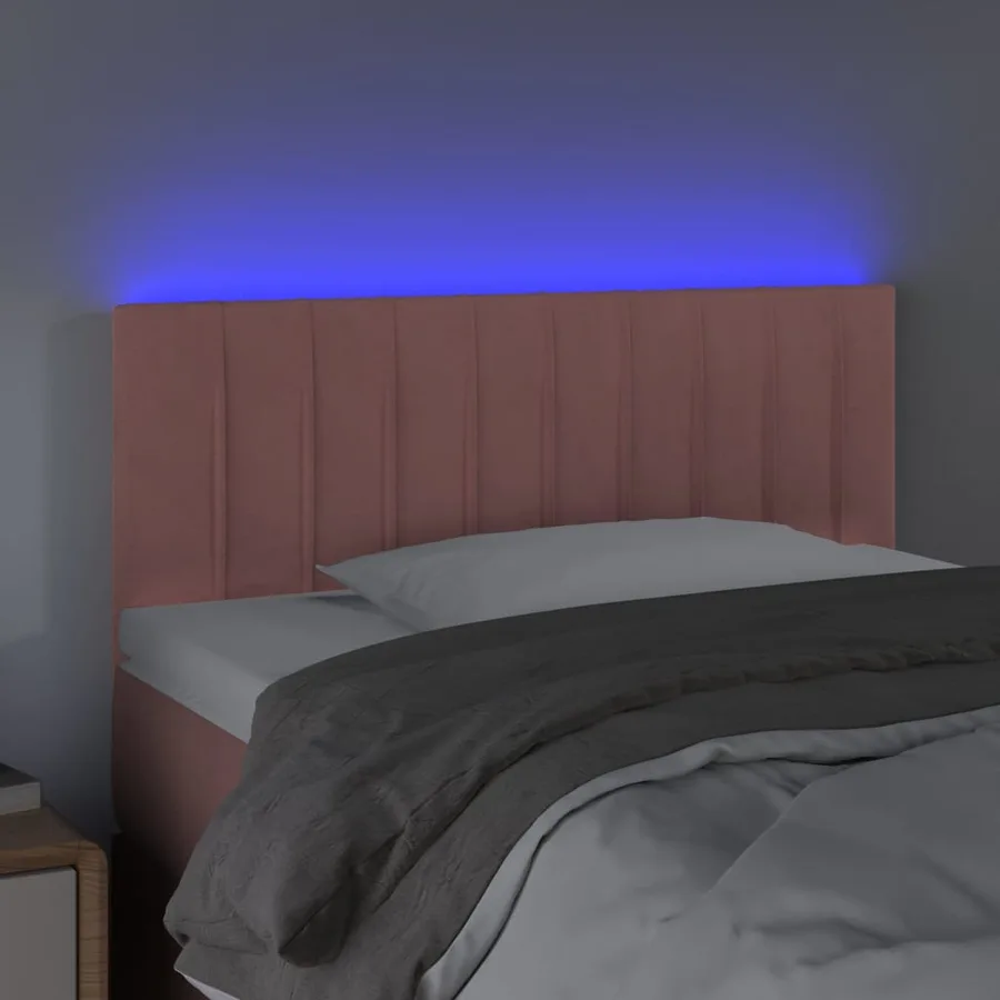 Tête de lit à LED Rose 80x5x78/88 cm Velours - 3