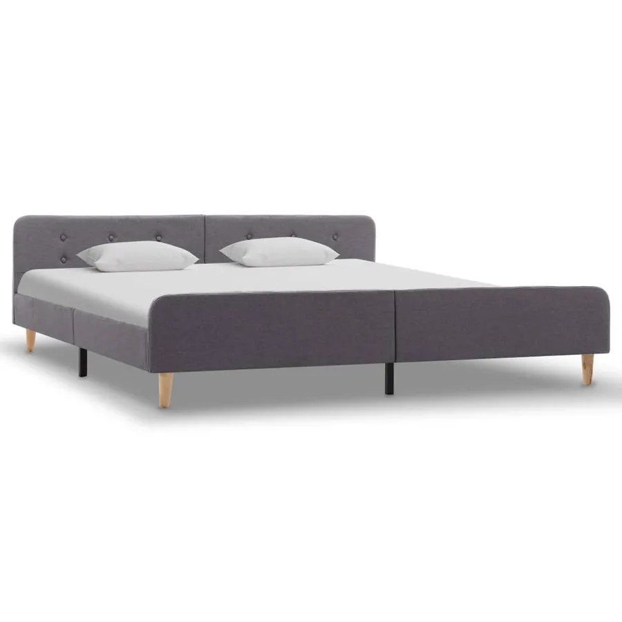 Cadre de lit Gris clair Tissu 180 x 200 cm - 2