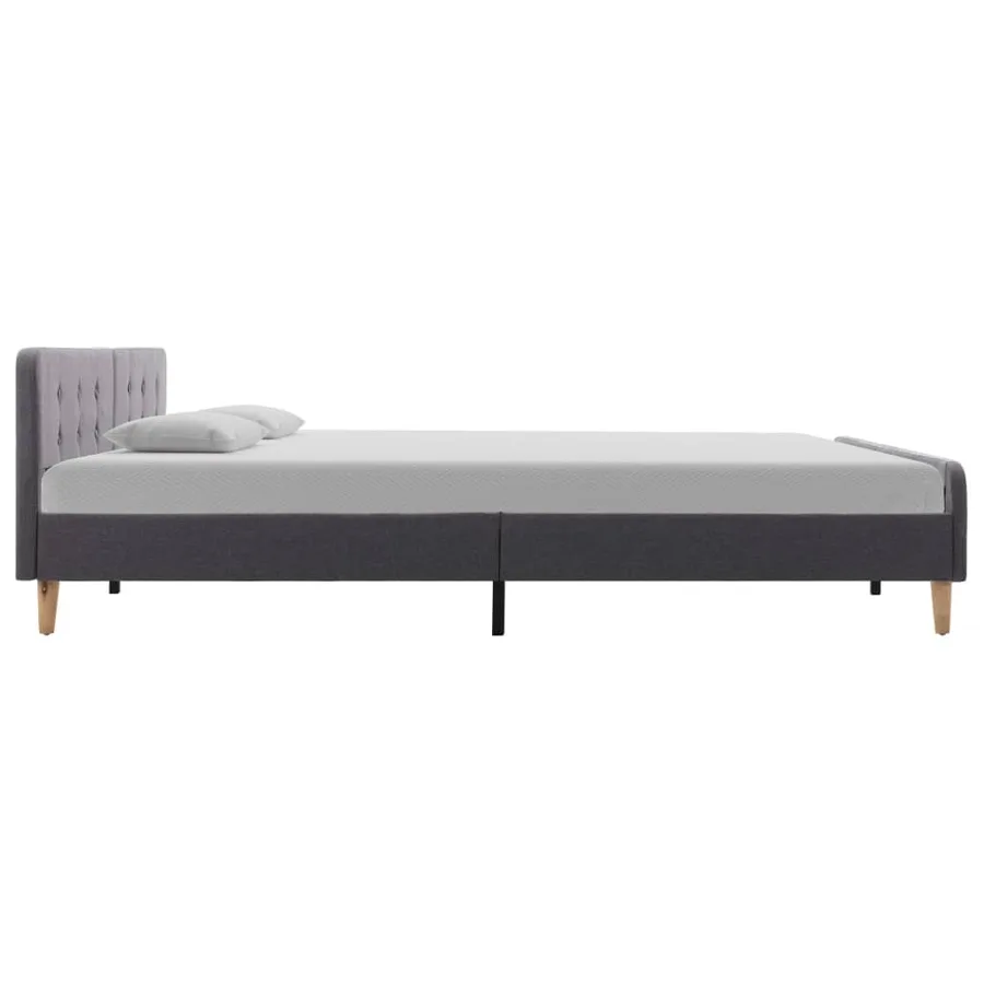 Cadre de lit Gris clair Tissu 180 x 200 cm - 4
