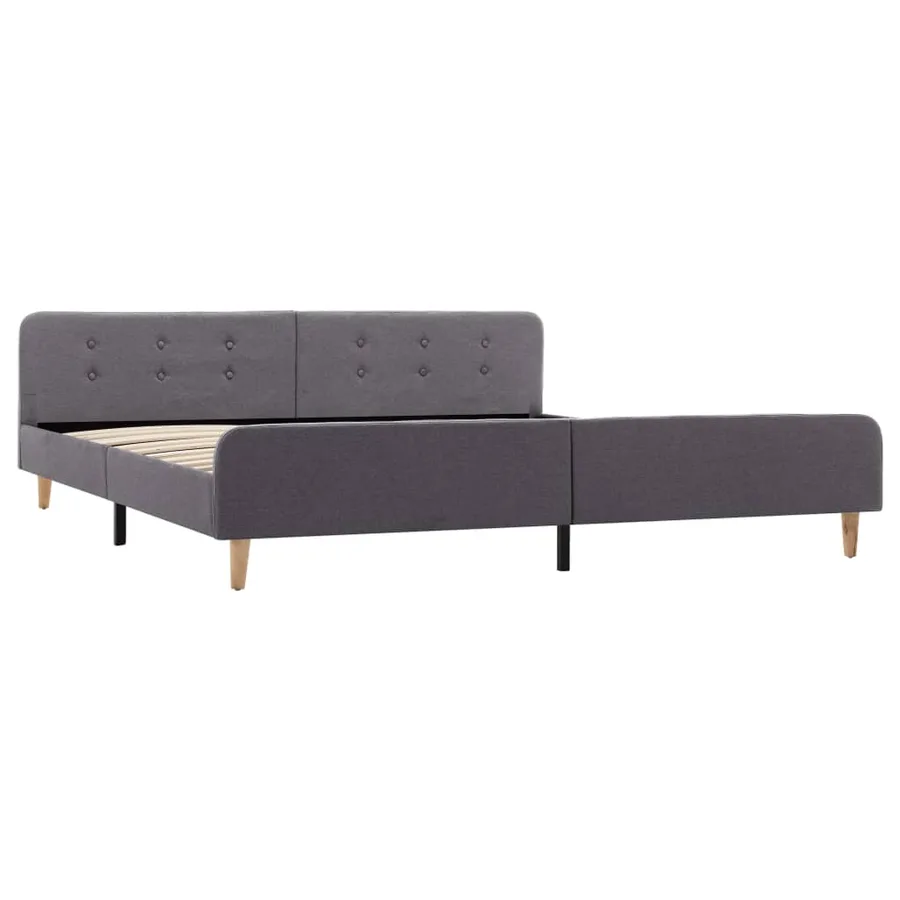 Cadre de lit Gris clair Tissu 180 x 200 cm - 5