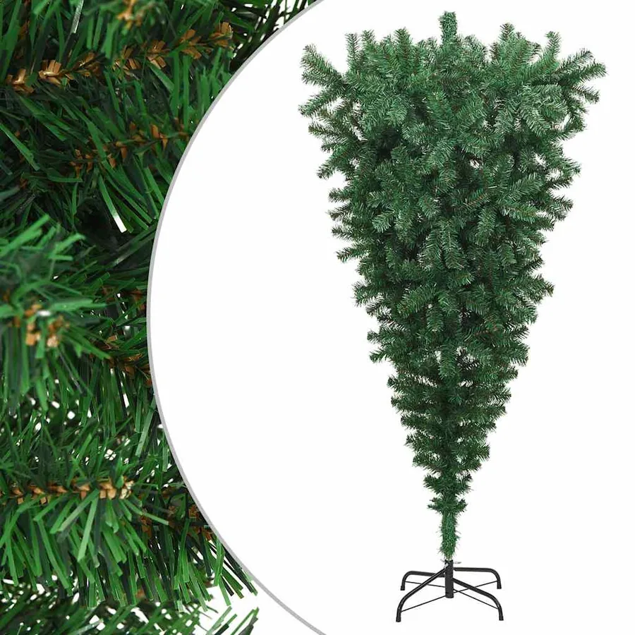 Sapin de Noël artificiel renversé avec support Vert 210 cm