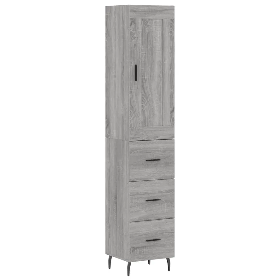 Buffet haut Sonoma gris 34,5x34x180 cm Bois d'ingénierie - 2