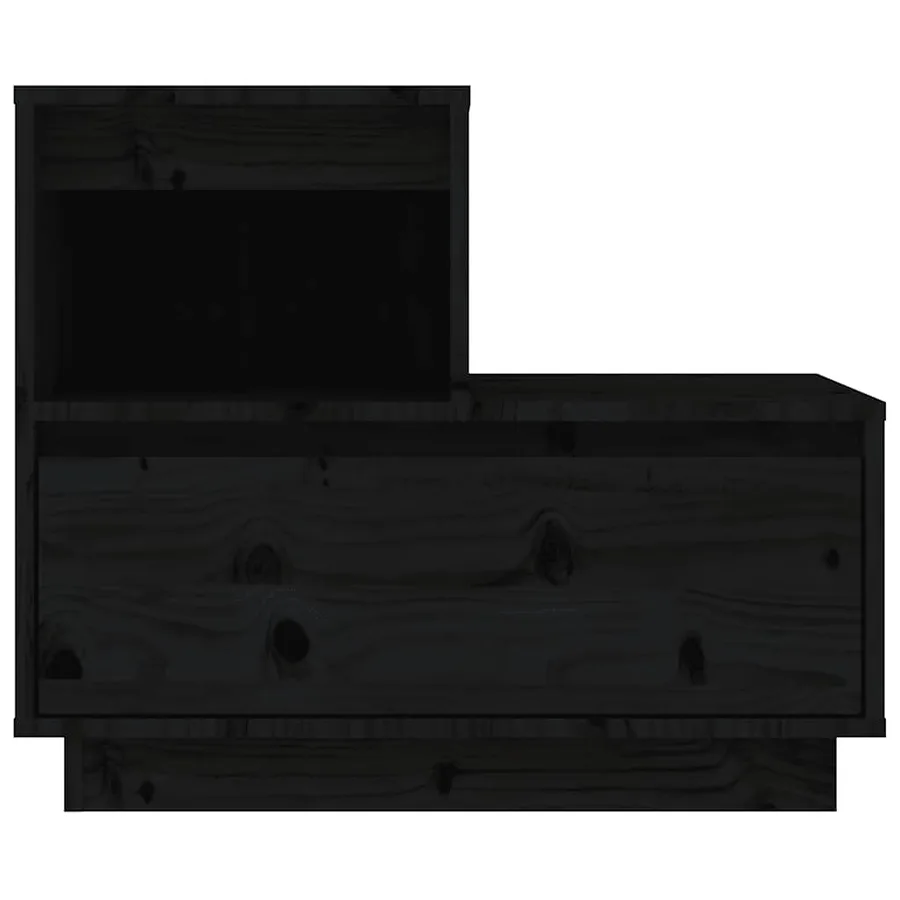 Tables de chevet 2 pcs Noir 60x34x51 cm Bois de pin solide - 6