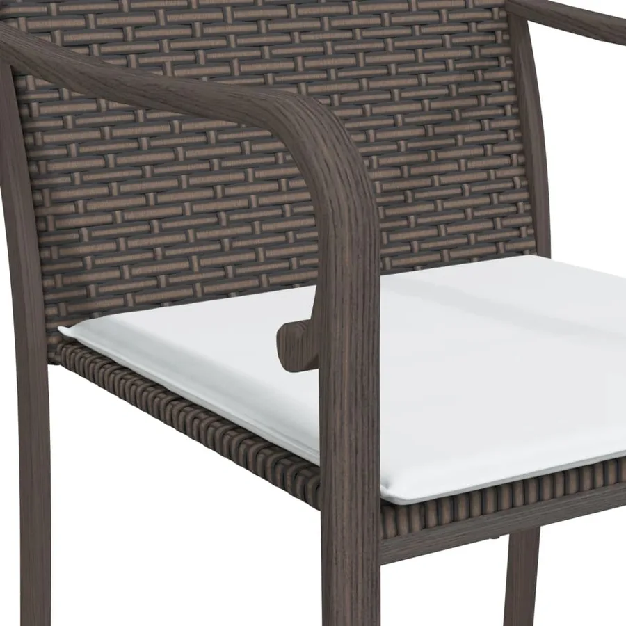 Ensemble à manger de jardin 7 pcs coussins résine tressée acier - 7